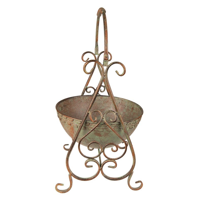 Clayre & Eef Plant Holder 26x27x49 cm Green Iron