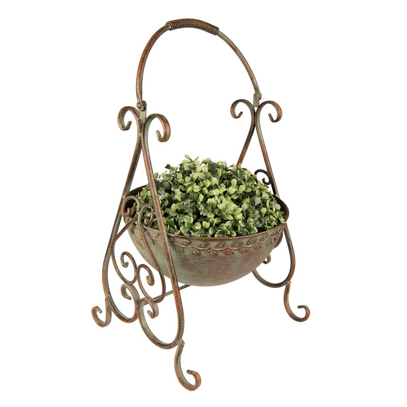 Clayre & Eef Plant Holder 26x27x49 cm Green Iron