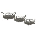 Clayre & Eef Storage Basket Set of 3 Grey Green Iron