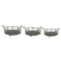 Clayre & Eef Storage Basket Set of 3 Grey Green Iron