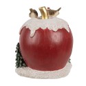 Clayre & Eef Decoratie Huis met LED Appel 12x11x13 cm Rood Polyresin