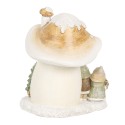 Clayre & Eef Décorative Maison avec LED Champignon 13x12x15 cm Beige Plastique