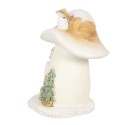 Clayre & Eef Décorative Maison avec LED Champignon 13x12x15 cm Beige Plastique