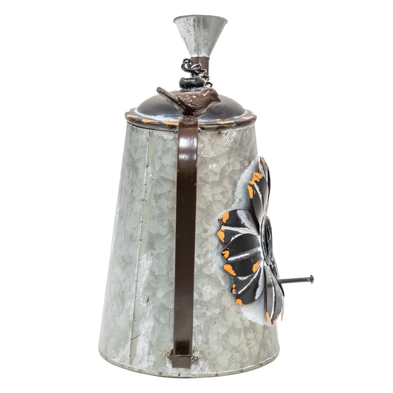 Clayre & Eef Casette per uccelli Annaffiatoio 37x21x30/63 cm Grigio Metallo