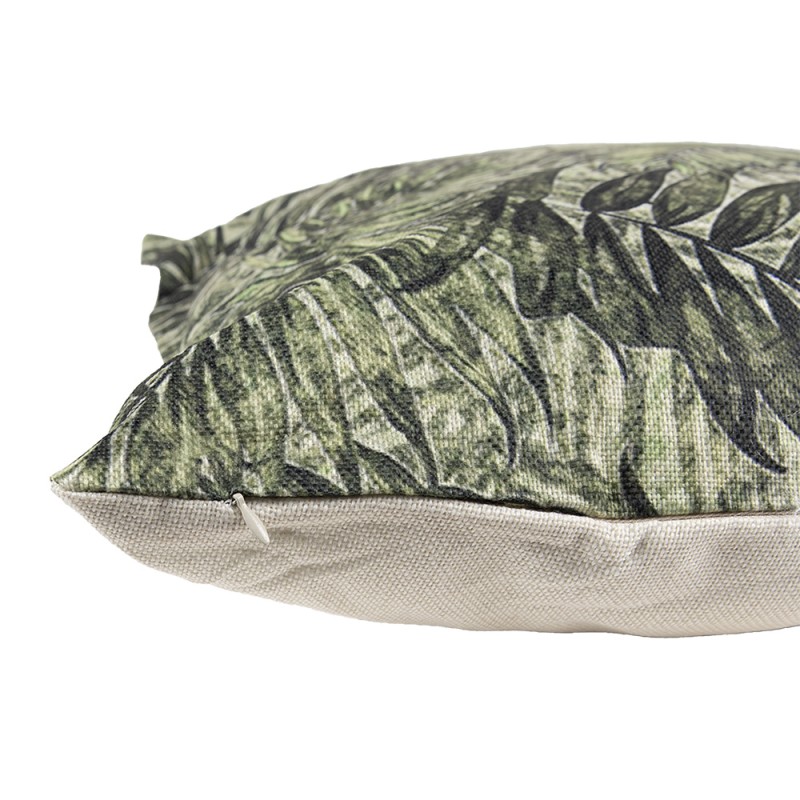 Clayre & Eef Cuscino decorativo 43x43 cm Verde Sintetico Quadrato Foglie