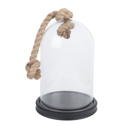Clayre & Eef Campana Ø 17x28 cm Trasparente Legno Vetro Rotondo