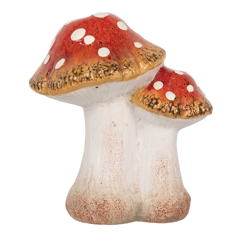 Clayre & Eef Decoration Mushroom 14x11x17 cm Red White Ceramic