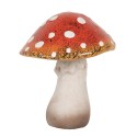 Clayre & Eef Decorazione Fungo 18x17x21 cm Rosso Bianco Ceramica