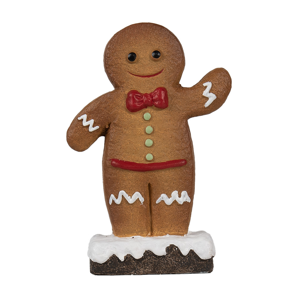 Clayre & Eef Kerstdecoratie Gingerbread man 10x5x15 cm Bruin Keramiek afbeelding 1