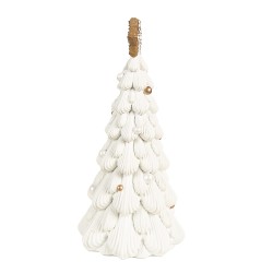Clayre & Eef Christmas Decoration Christmas Tree Ø 13x26 cm White Polyresin