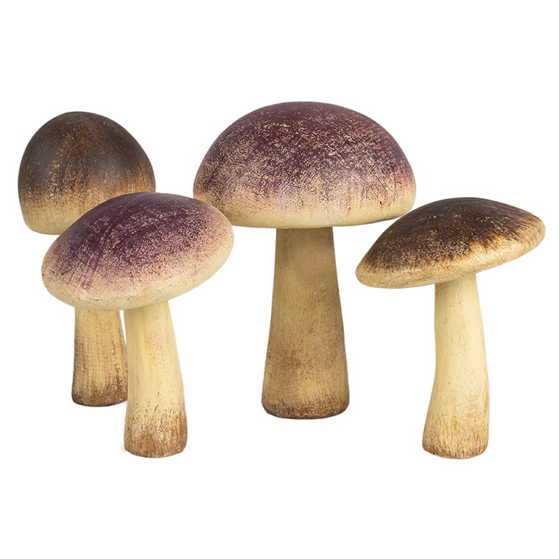 Clayre & Eef Decoration Mushroom Ø11x16 cm Purple Plastic
