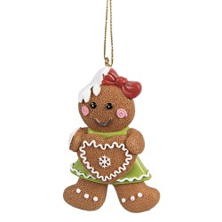 Clayre & Eef Weihnachtsanhänger Pfefferkuchenmann 5x1x8 cm Braun Kunststoff