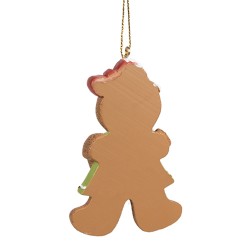 Clayre & Eef Weihnachtsanhänger Pfefferkuchenmann 5x1x8 cm Braun Kunststoff