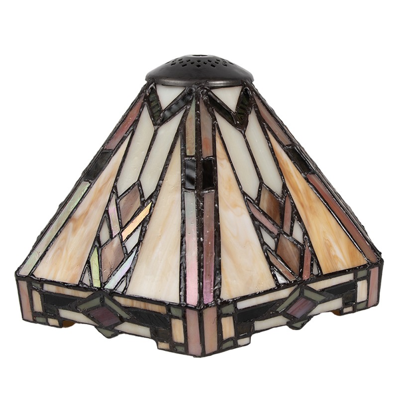 LumiLamp Lampenschirm Tiffany Ø 25x25 cm Beige Glas