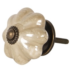 Clayre & Eef Türknauf Ø 4x4 cm Beige Keramik