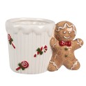 Clayre & Eef Tasse Pfefferkuchenmann 350 ml Weiß Braun Keramik