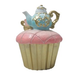 Clayre & Eef Décoration Cupcake Ø 8x11 cm Rose Polyrésine