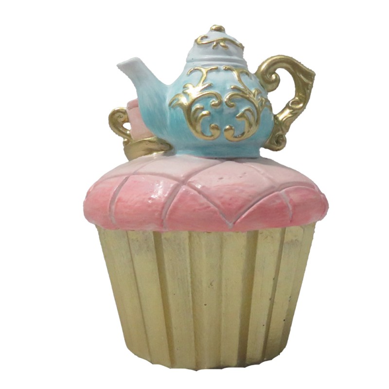 Clayre & Eef Decorazione Cupcake Ø 8x11 cm Rosa Poliresina