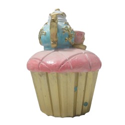 Clayre & Eef Décoration Cupcake Ø 8x11 cm Rose Polyrésine