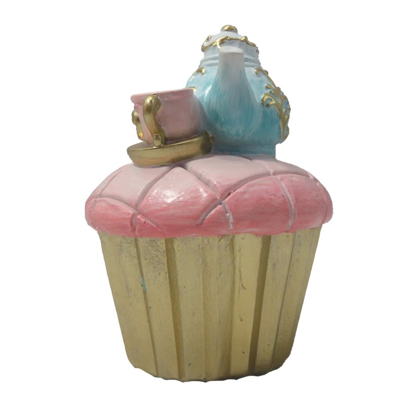 Clayre & Eef Decorazione Cupcake Ø 8x11 cm Rosa Poliresina