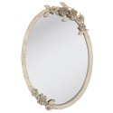 Clayre & Eef Specchio 35x51 cm Beige Vetro Rotondo Fiori