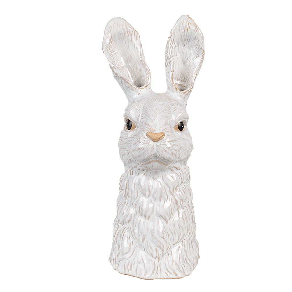 Clayre & Eef Vaas Konijn 13x14x33 cm Wit Keramiek afbeelding 1