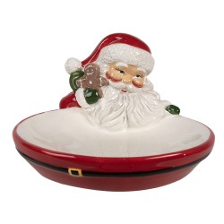 Clayre & Eef Bol de décoration 19x16x10 cm Rouge Céramique Père Noël