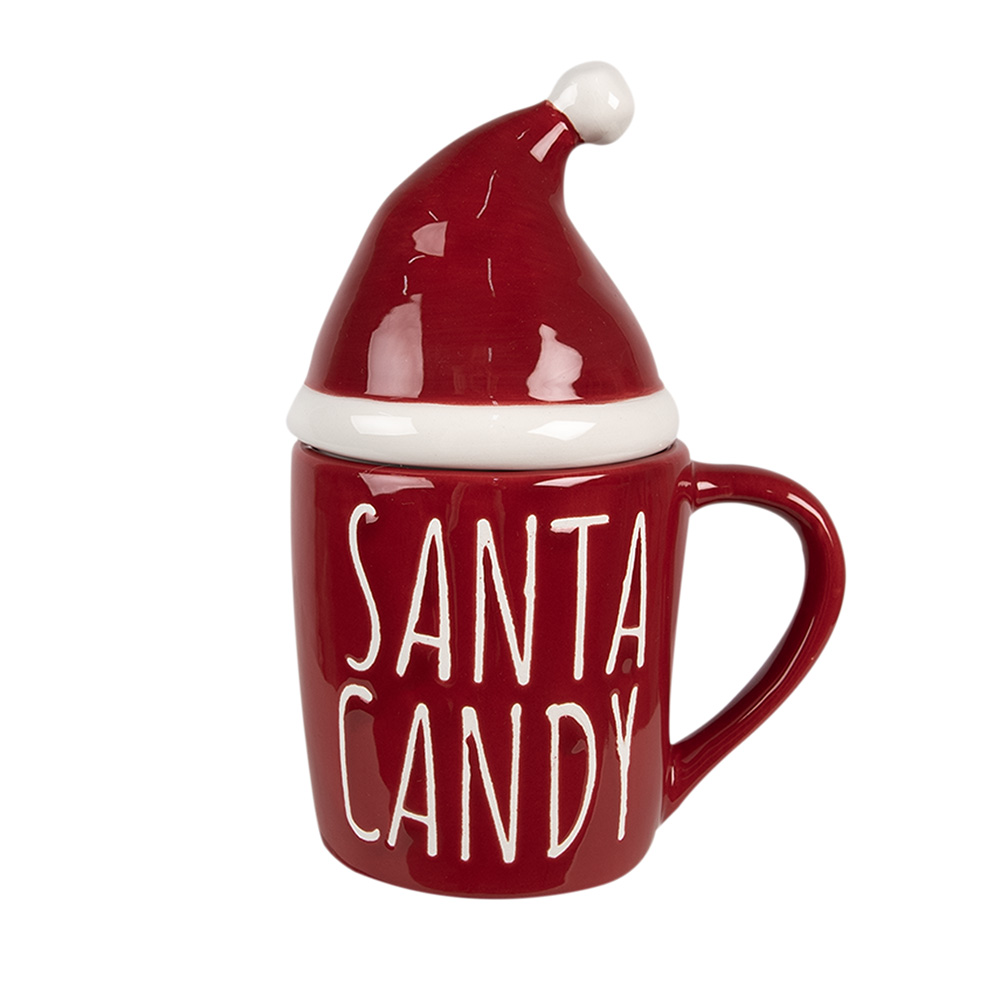 Clayre & Eef Mok Kerstmuts 300 ml Rood Keramiek afbeelding
