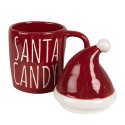 Clayre & Eef Tasse Weihnachtsmütze 300 ml Rot Keramik