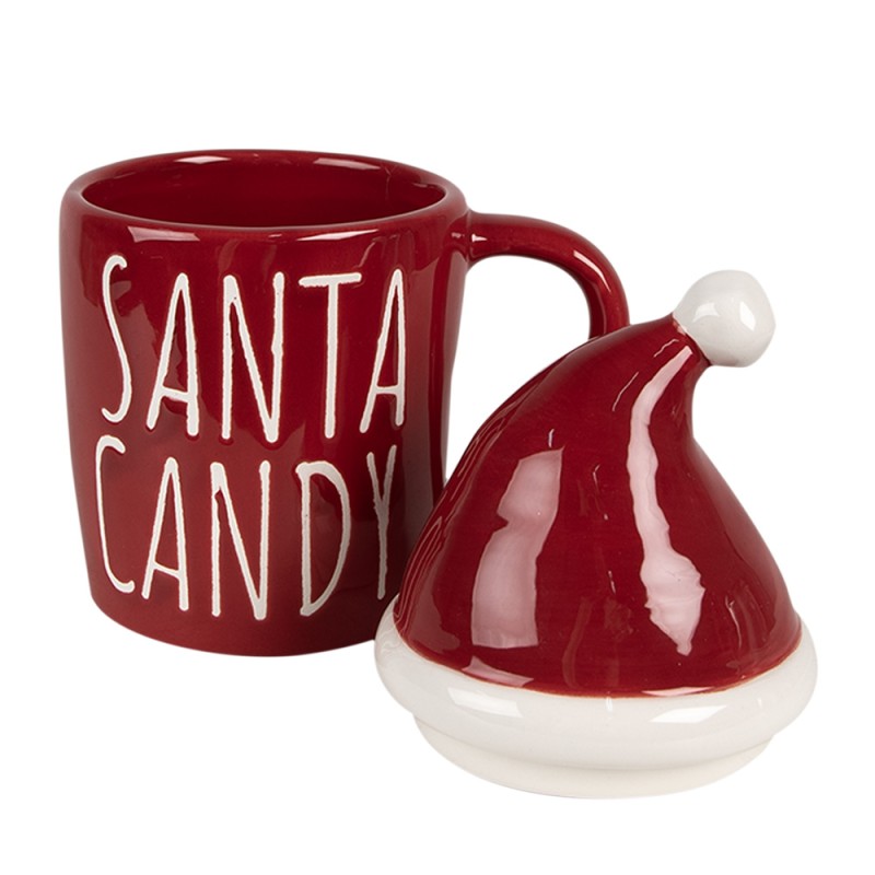 Clayre & Eef Tasse Weihnachtsmütze 300 ml Rot Keramik