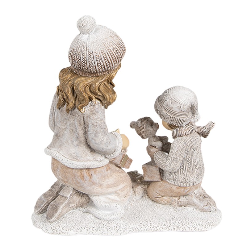 Clayre & Eef Statuetta decorativa Bambini 15 cm Beige Plastica