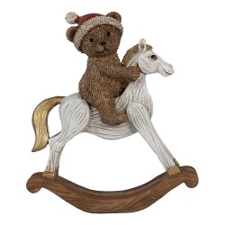 Clayre & Eef Decoratie Beeld Hobbelpaard 14 cm Bruin Polyresin Beer