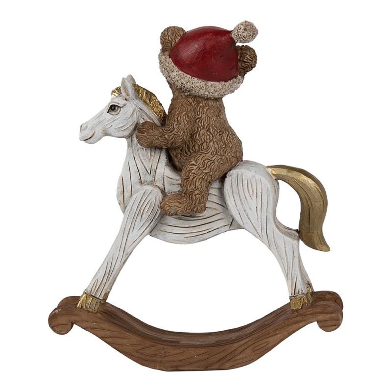 Clayre & Eef Statuetta decorativa Cavallo a dondolo 14 cm Marrone Poliresina Orso