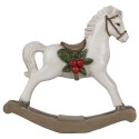 Clayre & Eef Dekorationsfigur Schaukelpferd 16 cm Weiß Polyresin