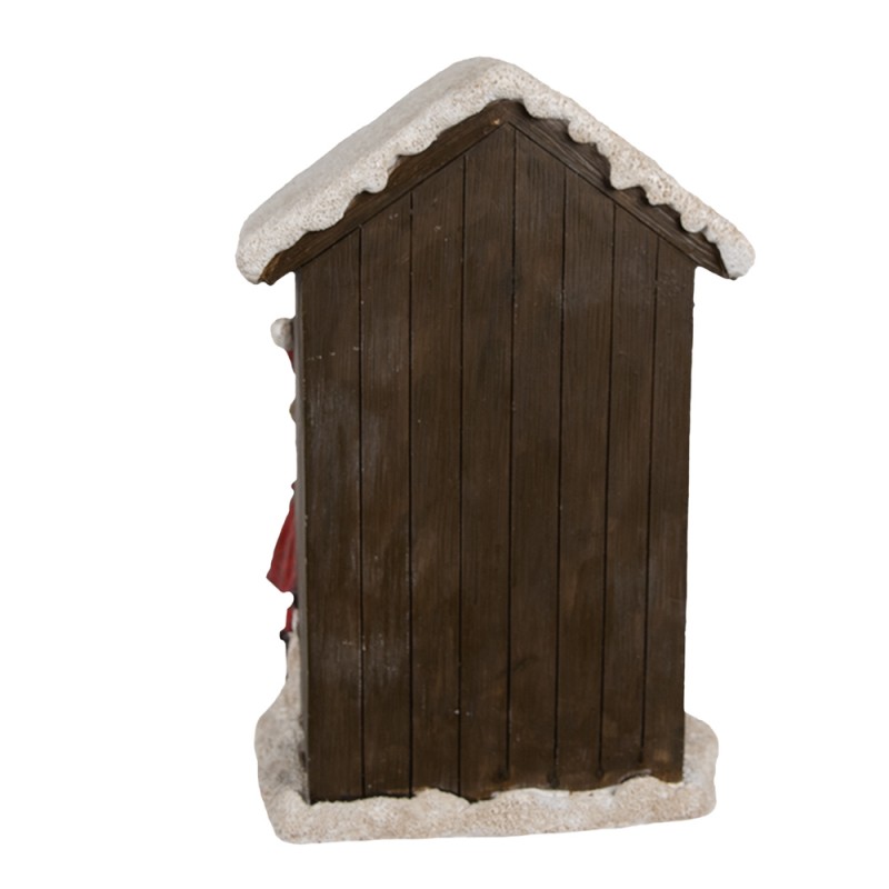 Clayre & Eef Weihnachtsdekoration mit LED-Beleuchtung Haus 13x10x20 cm Braun Polyresin