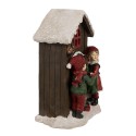Clayre & Eef Weihnachtsdekoration mit LED-Beleuchtung Haus 13x10x20 cm Braun Polyresin