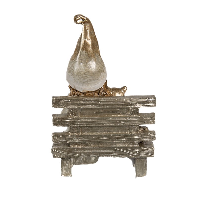 Clayre & Eef Decoratie Beeld Kabouter 9 cm Beige Kunststof