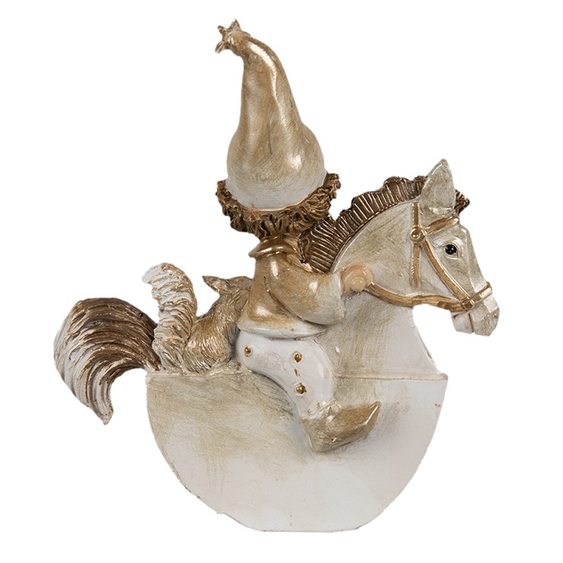 Clayre & Eef Decoratie Beeld Kabouter 11 cm Beige Kunststof