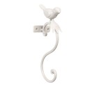 Clayre & Eef Wall Hook Bird 4x7x19 cm White Iron