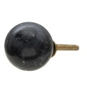 Clayre & Eef Door Knob Ø 3 cm Black Stone