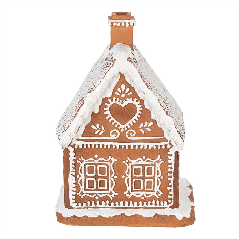 Clayre & Eef Gingerbread house with LED 18 cm Brown Polyresin