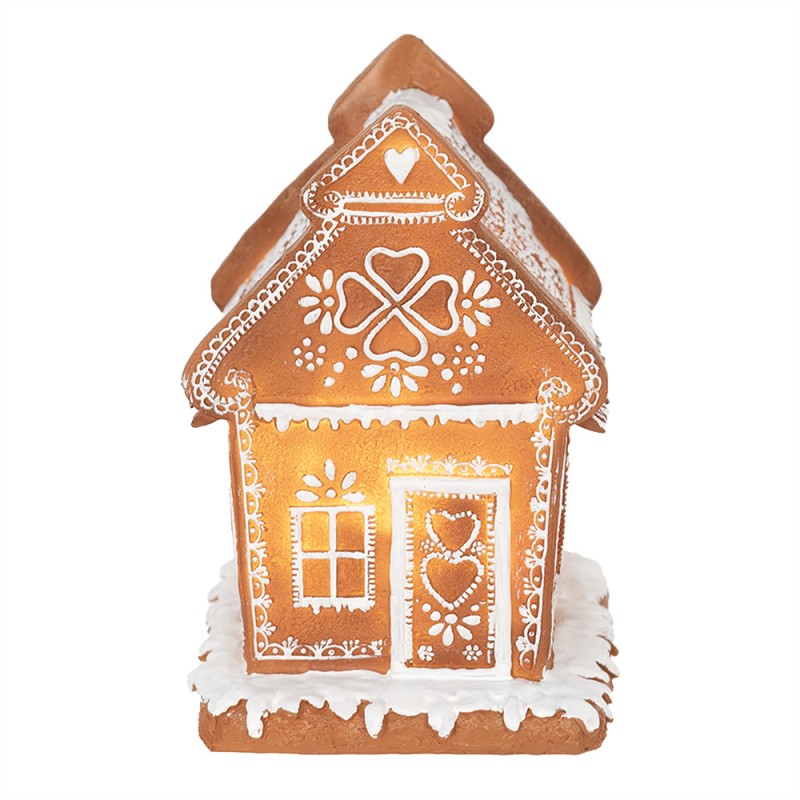 Clayre & Eef Gingerbread house with LED 17 cm Brown Polyresin