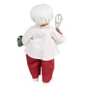 Clayre & Eef Kerstdecoratie Beeld Kerstman 27 cm Wit Rood Textiel