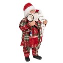 Clayre & Eef Christmas Decoration Figurine Santa Claus 27 cm Red Textile