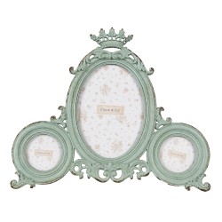 Clayre & Eef Photo Frame  9x13 cm Green Iron Glass