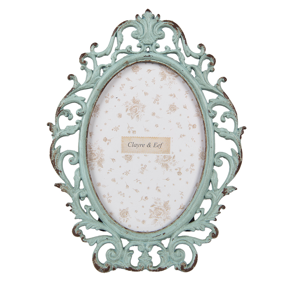 Clayre & Eef Fotolijst 9x13 cm Groen Metaal afbeelding 1