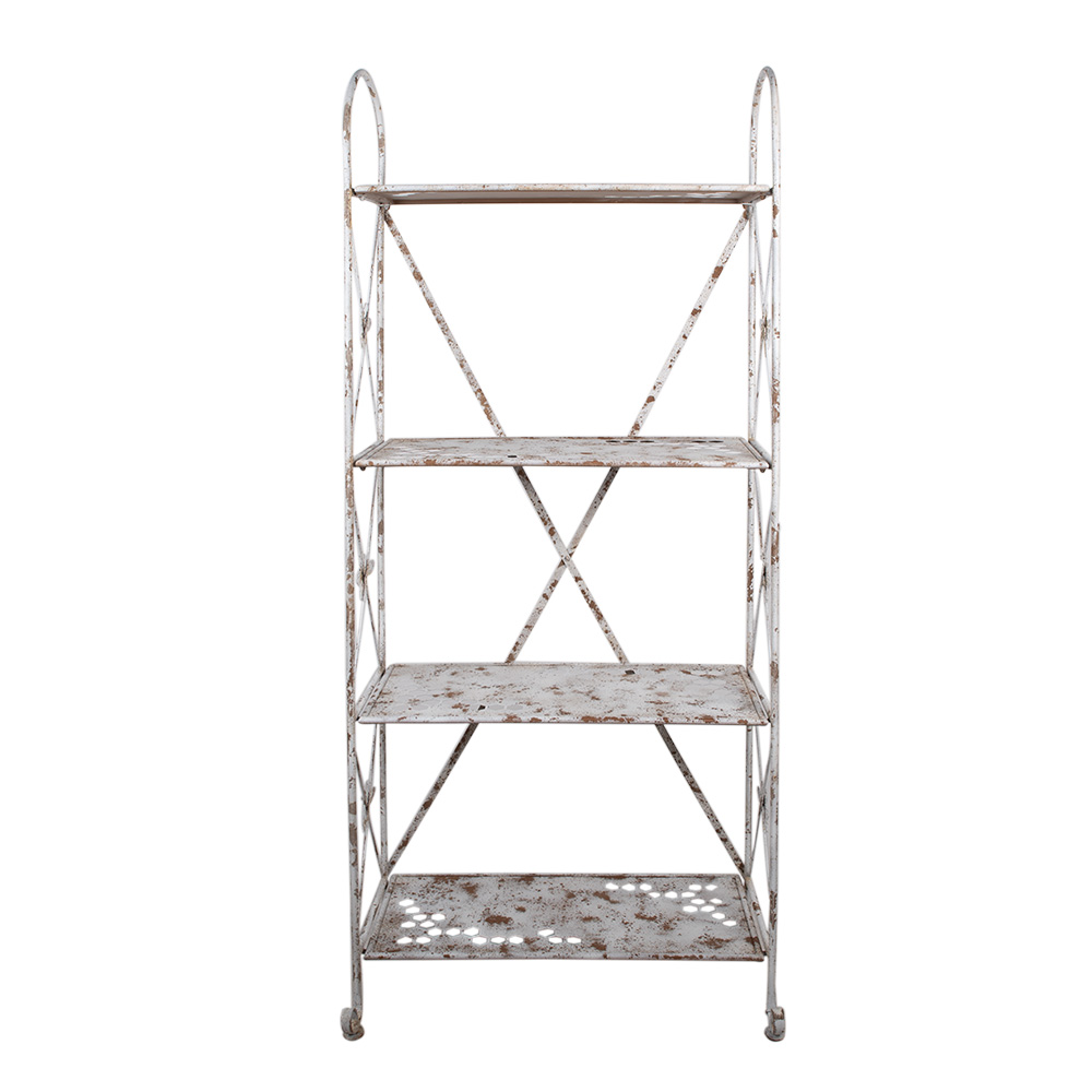 Clayre & Eef Wandrek 76x47x177 cm Wit Bruin Metaal afbeelding 1