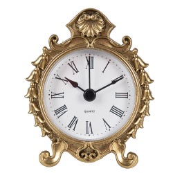 Clayre & Eef Orologio da tavolo 10 cm Color oro Ferro Vetro