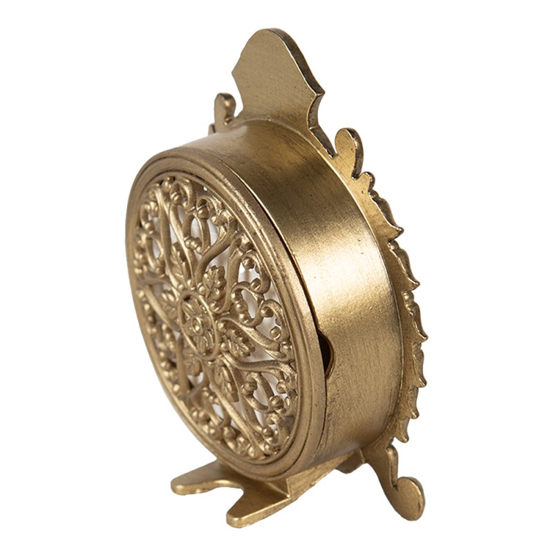 Clayre & Eef Orologio da tavolo 10 cm Color oro Ferro Vetro
