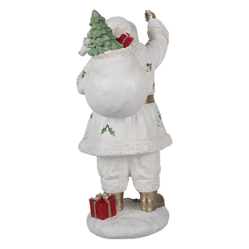 Clayre & Eef Christmas Decoration Figurine Santa Claus 43 cm White Plastic